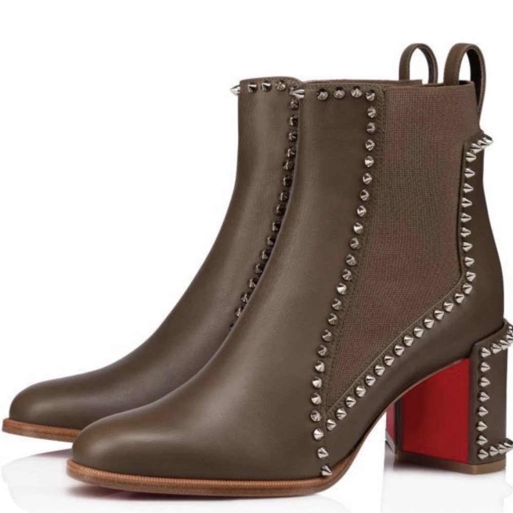 Christian Louboutin Olive Studded Ankle Boots